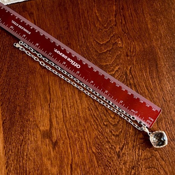 TACORI 18K Rose Gold & 92.5 SSilver Smokey Quartz & Diamond Pendant on SS Chain - Picture 12 of 16